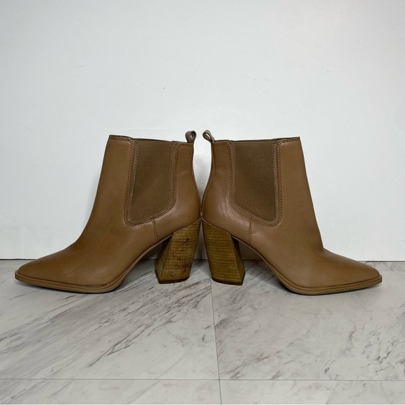 Vince Camuto Ratony Tan Leather Heeled Bootie 10M - Picture 7 of 15